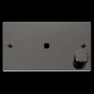 Click Scolmore Deco 1 Gang 1000W 1 Aperture Unfurnished Dimmer Plate and Knob - VPBN185