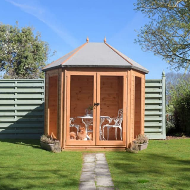 Shire Buttermere Hexagonal 8X7ft Summerhouse With 2 Opening Windows