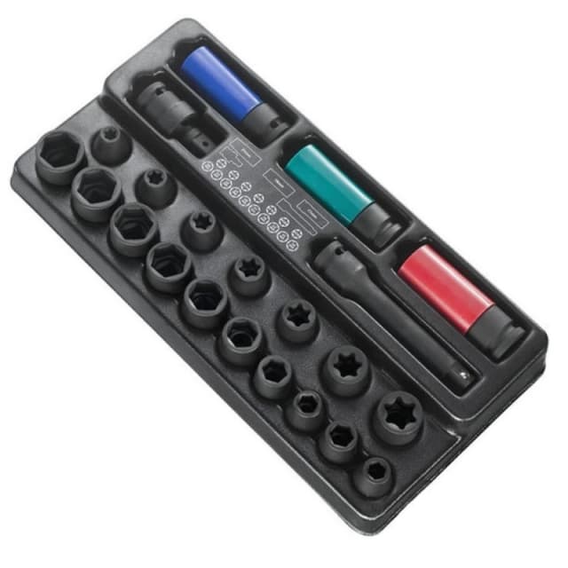 Expert by Facom 24 Piece 1/2" Drive Hex and Torx Impact Socket Set Metric in Module Tray E041604 Drive: 1/2"