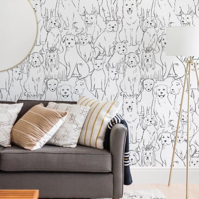 Wall Pops Self Adhesive Wallpaper Paws On Black & White Black & White unisex 52CMX5.49M