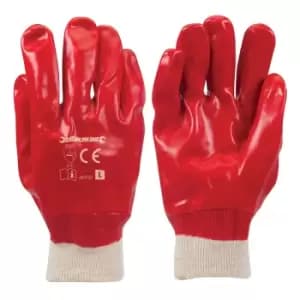 Silverline Red PVC Gloves L 10 447137