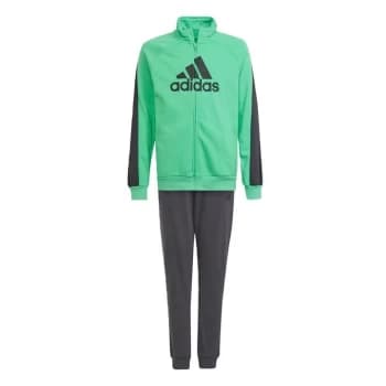 adidas Colorblock Big Badge of Sport Tracksuit Kids - Semi Screaming Green / Carbon
