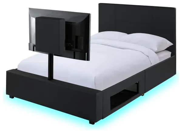 X Rocker Living Ava Kingsize TV and Gaming Bed Frame - Black