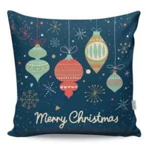 A12949 Multicolor Cushion Merry Christmas Baubles