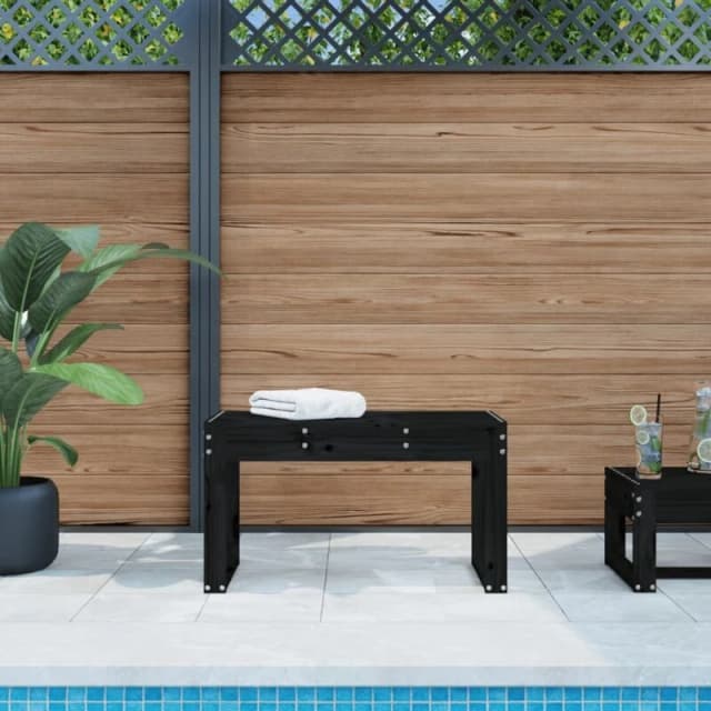 vidaXL Garden Bench Black 80x38x45cm Solid Wood Pine, Black 825090