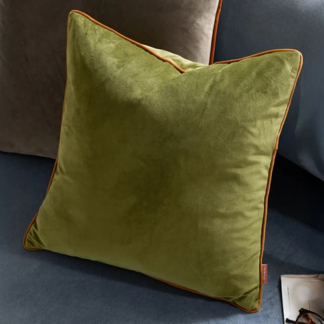 Furn Furn Meridian Velvet Cushion in Olive Size: 45cm x 45cm Olive 45cm x 45cm Unisex 5025532353771