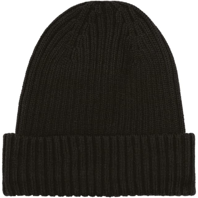 Native Spirit Mens Wide Cuff Beanie in Black Male One Size
