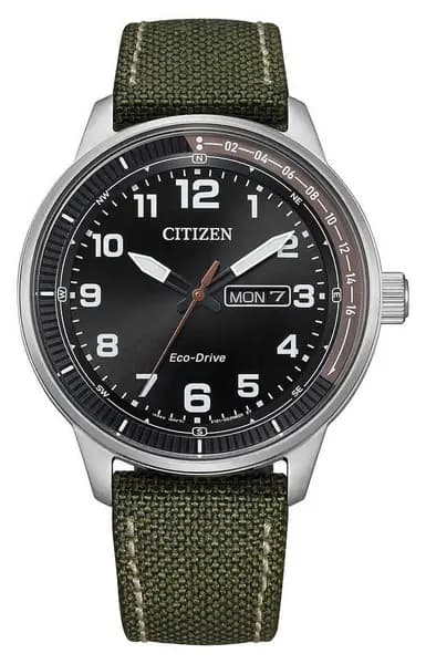 Citizen BM8595-16H Mens Eco-Drive (42mm) Black Dial / Khaki Watch
