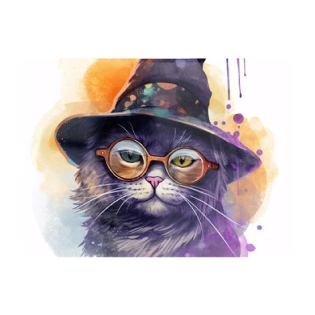 Warren Reed Designer Splashart Cat In A Witches Hat Chopping Board
