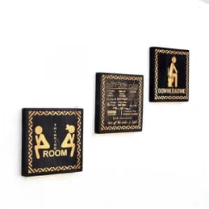 LAZ090 Multicolor Decorative Wooden Wall Accessory