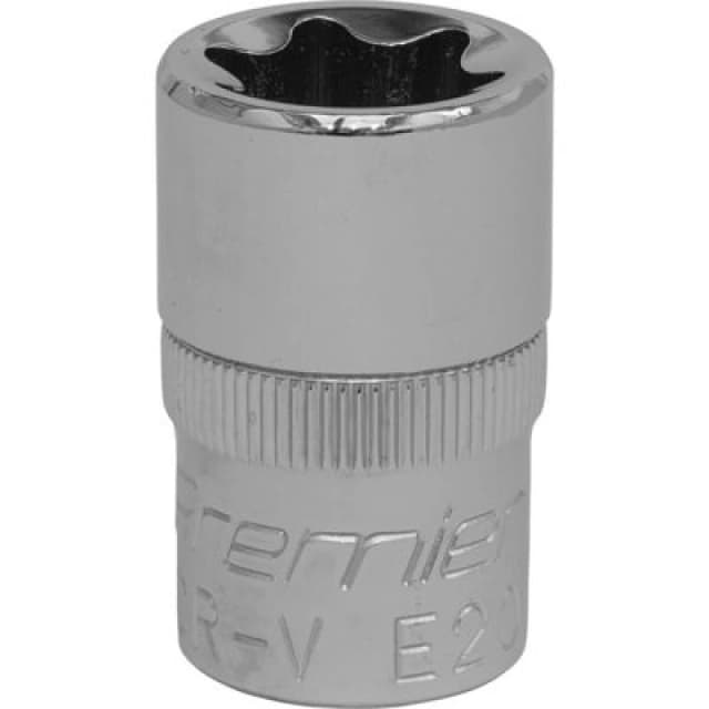 Loops E20 TRX Star Socket Bit - 1/2" Square Drive - PREMIUM Drop Forged Head Knurled Multi