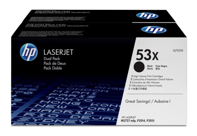 HP Q7553XD/53XD Toner cartridge Black twin pack. 2x7K pages ISO/IEC 19