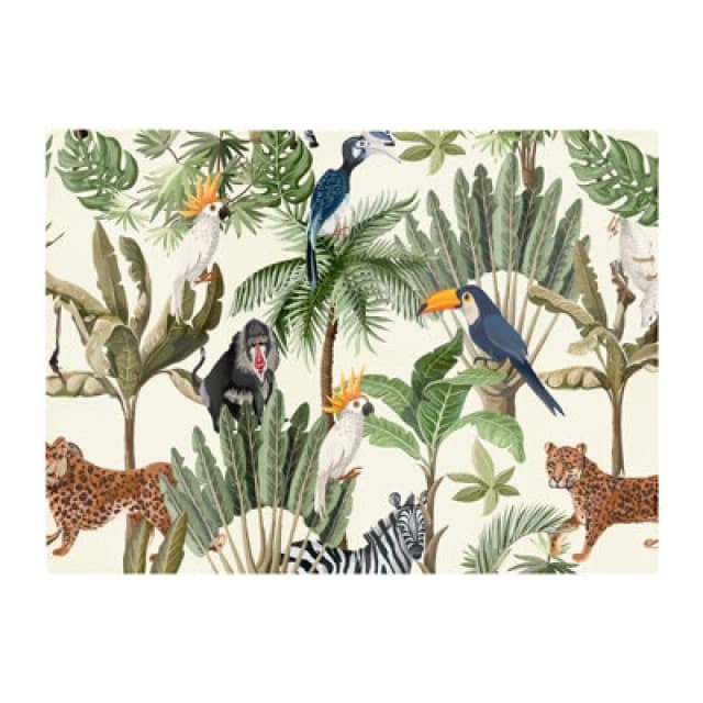 Warren Reed Designer Exotic Trees And Animals Glass Chopping Board