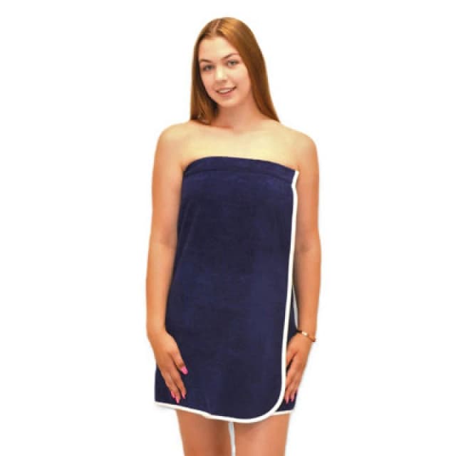 Allure Bath Fashions Ladies Adjustable Shower Wrap - Navy, L/xl