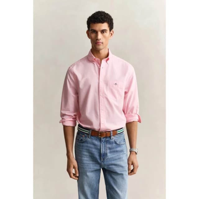 Gant Regular Fit Poplin Shirt Washed Pink 666 male M
