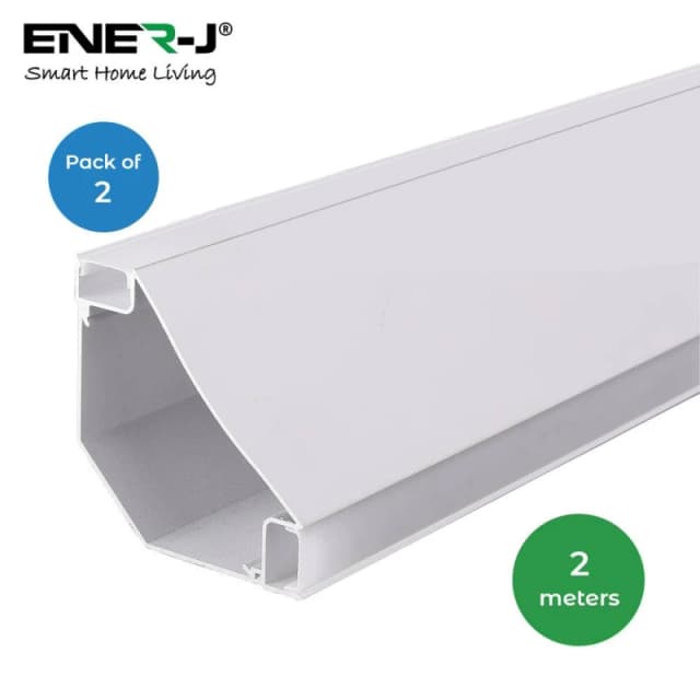 ENER-J Pack of 2 Gypsum LED Cove Light 45 Degree Corner Aluminum Profile 2 Me in White White Unisex