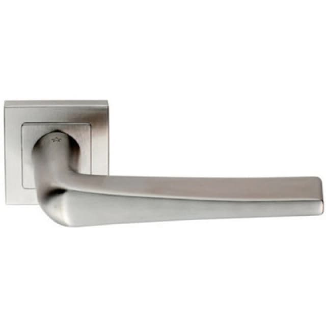 Loops PAIR Square Cut Tapered Handle on Square Rose Concealed Fix Satin Steel Metallics