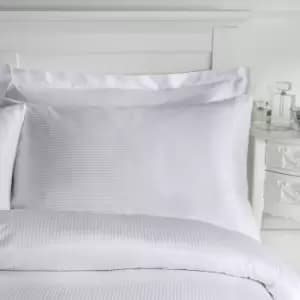 Catherinelansfield - Catherine Lansfield Platinum Satin Stripe 300 Thread Count Pillow Cases, Grey, Pair