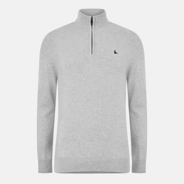 Jack Wills Jack Funnel Neck Half Zip Jumper Men Lt Ash Marl male XS