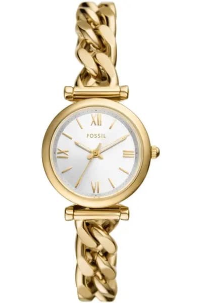 Fossil Ladies Carlie Three-Hand Gold-Tone Stainless Steel Watch ES5329