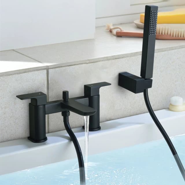 Nes Home Matte Black Modern Bathroom Bath Shower Mixer Tap Black Unisex