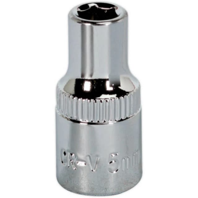 Loops 5mm Forged Steel Drive Socket - 1/4" Square Drive - Polished Chrome Vanadium Metallics