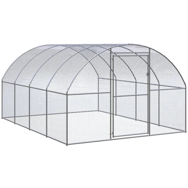VIDAXL Outdoor Chicken Coop 3x4x2 m Galvanised Steel vidaXL 8720286844878