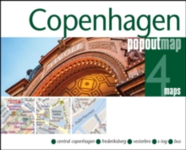 Copenhagen PopOut Map - pocket size, pop up map of Copenhagen city centre Sheet map, folded