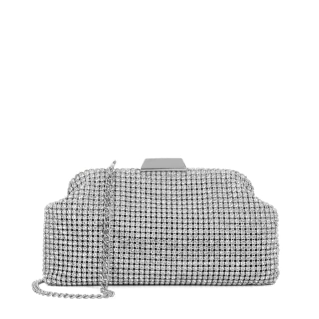 Dune London Womens Blingish Embellished Multiway Straps Clutch Bag Silver female One Size