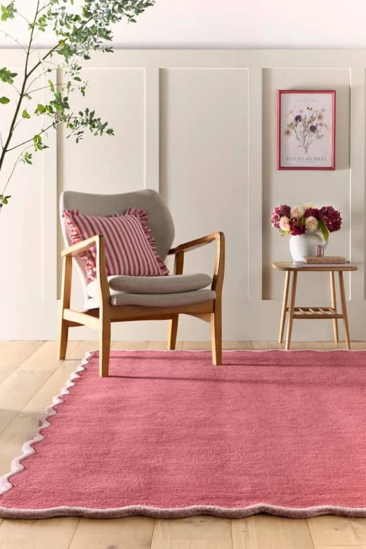 Origins Scalloped Elsie Hand-Tufted Woollen Rug Red/Lilac - Origins - Size: 200X290 Red/Lilac 200X290 WB92906