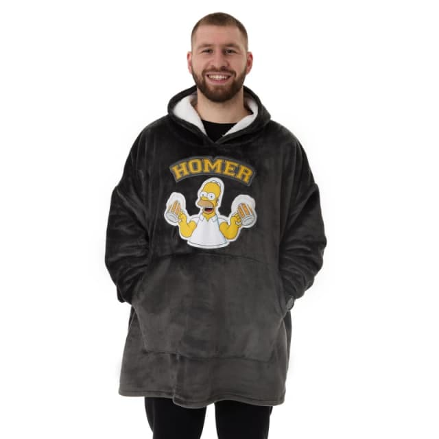 The Simpsons The Simpsons Men Blanket Hoodie in Black One Size Male 5063203041503