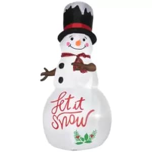 Outsunny 8ft Inflatable Christmas Snowman with Black Hat and Red Scotch Scarf, Blow-Up Outdoor LED Yard Display for Lawn Garden Party