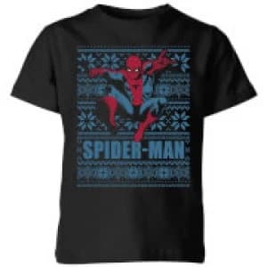 Marvel Spider-Man Kids Christmas T-Shirt - Black - 11-12 Years