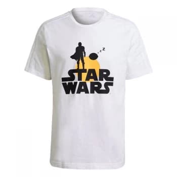 adidas x Star Wars: The Mandalorian Graphic T-Shir - White / Black