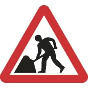 Zintec 750mm Triangular Men At Work Road Sign with Frame