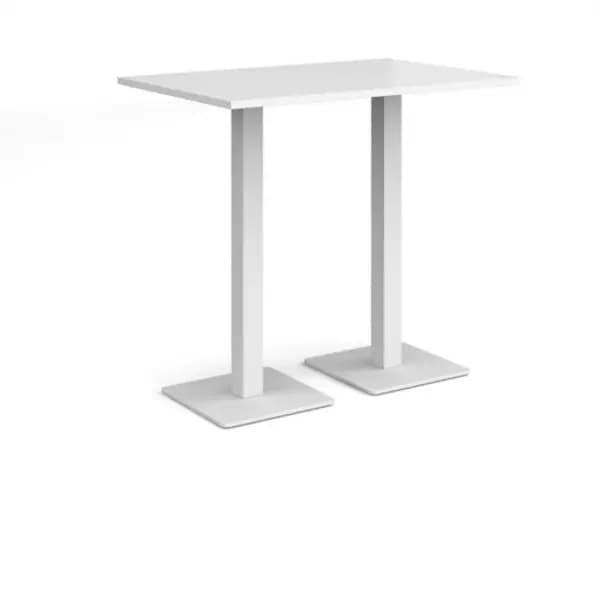 Brescia Brescia rectangular poseur table with flat square white bases 1200mm x 800mm - white White BPR1200-WH-WH