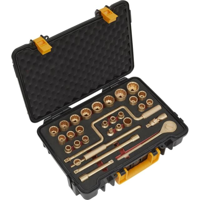 Loops 31 Piece Non-Sparking Socket Set - 1/2" Square Drive - Beryllium Copper Copper
