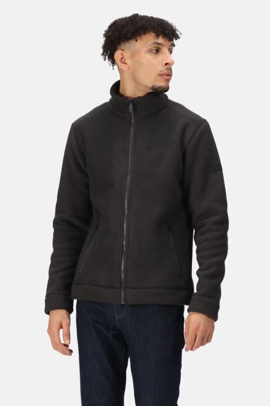 Regatta Mens Garrian II Full Zip Micro Fleece Jacket 3XL - Chest 49-51' (124.5-129.5cm) Ash/Black RMA526-043-3XL