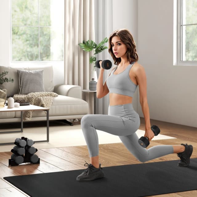 Sportnow Dumbbells Weights Set With 12-sided Shape And Non-slip Grip, 2 X 8Kg, Black A91-343V04OG