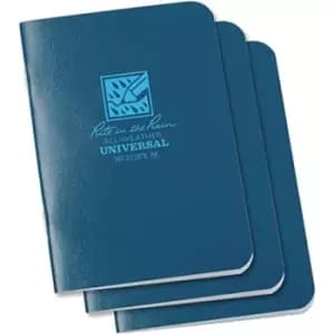 Rite in the Rain Universal Stapled Mini Notebook, 3¼" x 4?" (3 Pack) (12 Sheets) White / Blue