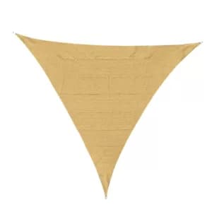 Outsunny Triangle Sun Shade Sail 5m x 5m x 5m HDPE UV Block Outdoor Patio Canopy Shelter,Sand