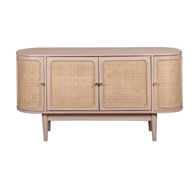 Indian Hub Valencia Cane & Mango Wood 4 Doors Sideboard