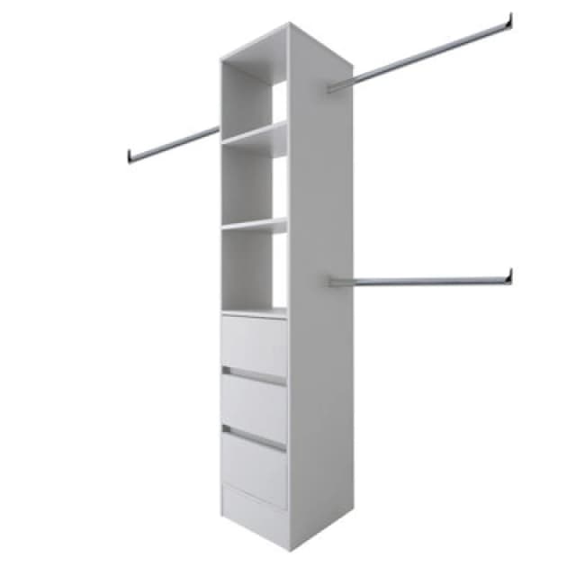 Spacepro Modular Dove Grey 3 Drawer Tower Unit (H)2100mm (W)450mm (D)500mm