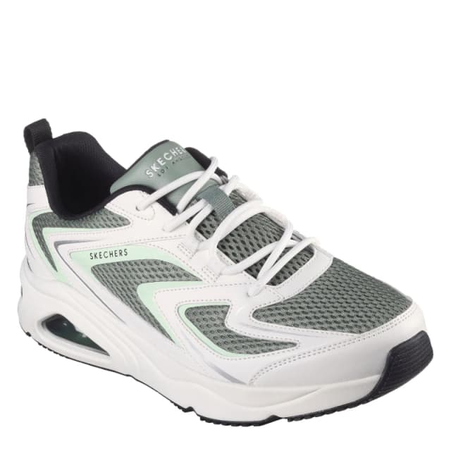 Skechers Mens Mesh Print Overlay Low-Top Trainers Sage male 7 (41)