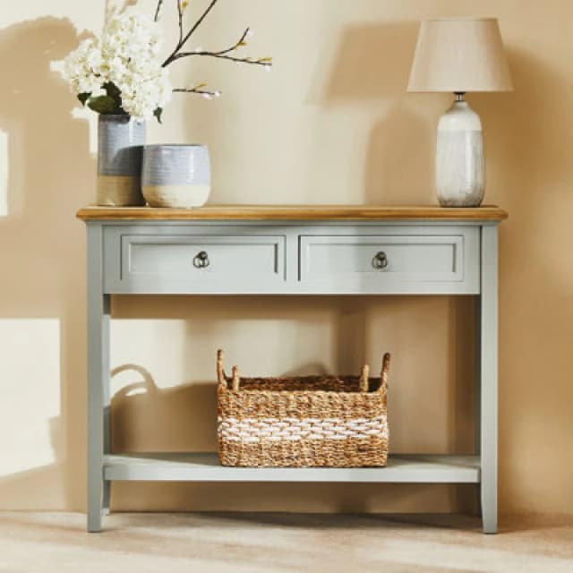 Premier Housewares Henley Antique Grey Console Table Grey
