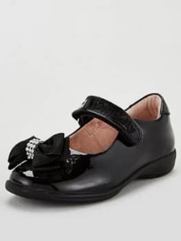 Lelli Kelly Zoe Bow School Dolly Shoes - Black/Patent, Black Patent, Size 8.5 Younger