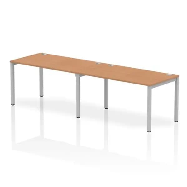 Impulse Bench Impulse Bench Single Row 2 Person 1400 Silver Frame Office Bench Desk Oak IMBS214OAKS