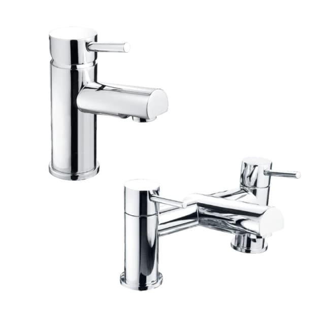 Balterley Round Mono Basin Mixer Tap & Bath Filler Tap - Chrome in Silver Silver Unisex