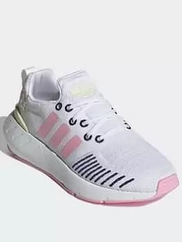 adidas Originals Swift Run 22 Shoes, White/Pink, Size 3.5 Older
