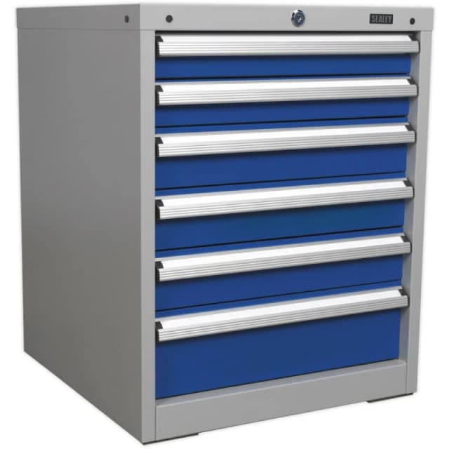 Loops 6 Drawer Industrial Cabinet - Heavy Duty Drawer Slides - High Quality Lock Multi